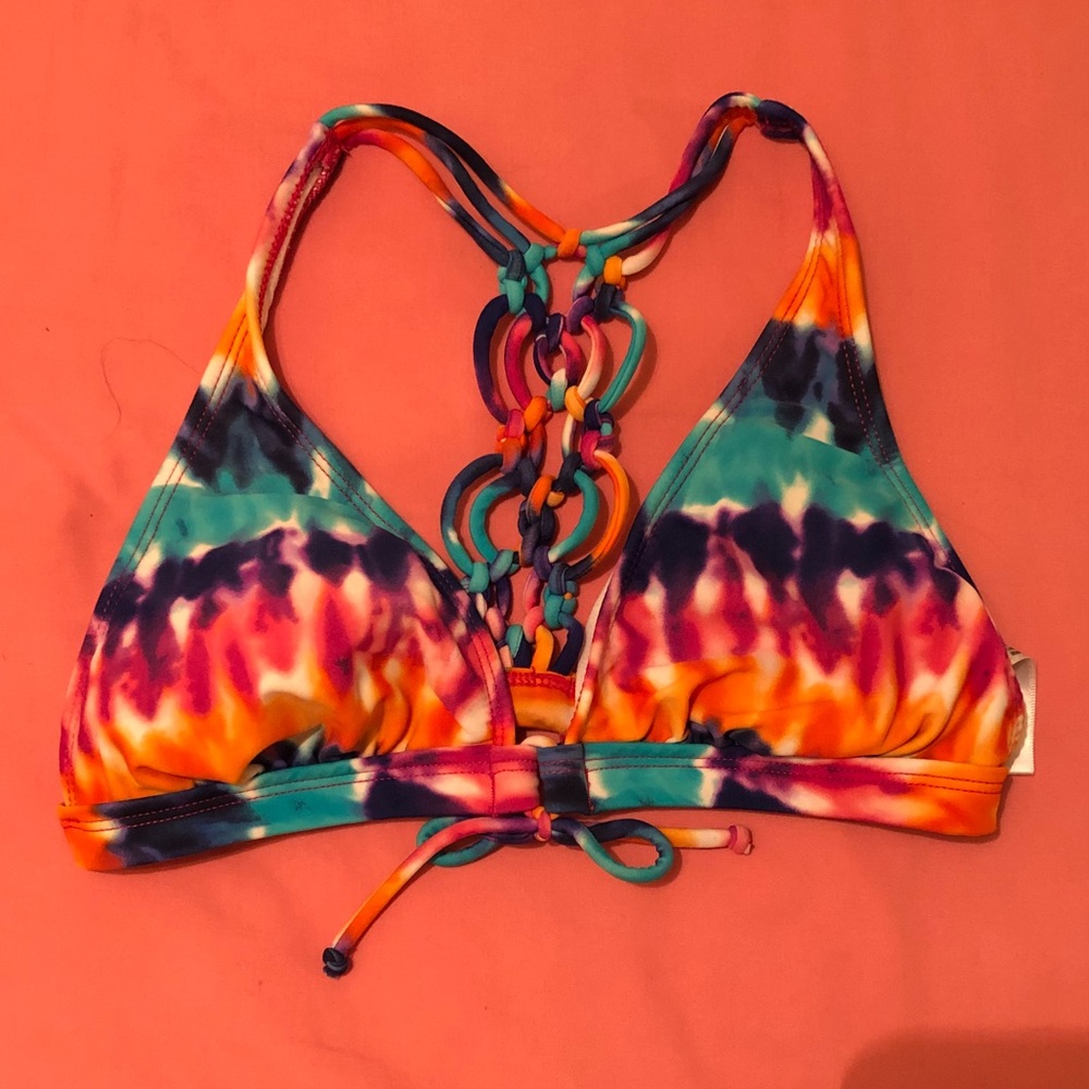 Tie dye strappy bikini top